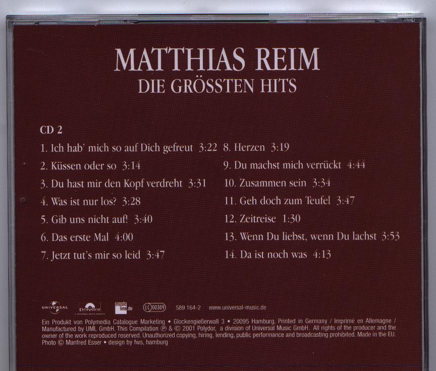 Matthias Reim - Die Gr #246;ssten Hits 